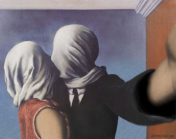 Рене Магритт, «Влюблённые», 1928