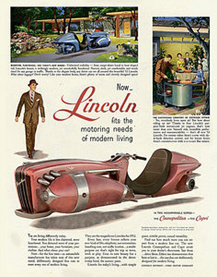 Lincoln. Все, что нужно для передвижения в современной жизни. Такая реклама летающего «Линкольна» вполне могла бы появиться в Popular Mechanics 1950-х.