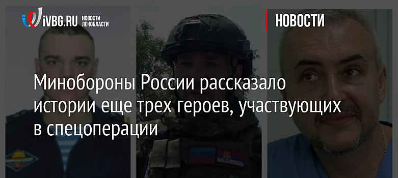 Минобороны России рассказало истории еще трех героев, участвующих в спецоперации