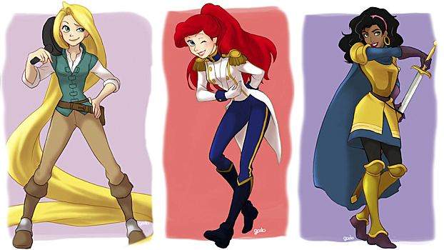 Художница переодела принцесс Disney в мужскую одежду
