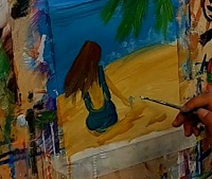 Мастерица ГБУ «Фаворит» предлагает нарисовать тропический пляж