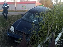 Под Рязанью Hyundai вылетел с трассы и  снёс берёзы