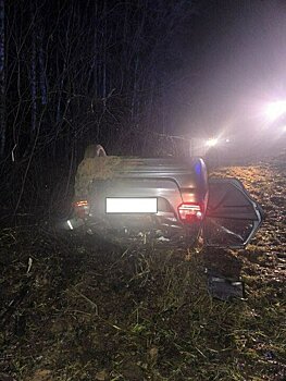 В Котельничском районе на трассе перевернулась "Гранта"