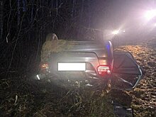 В Котельничском районе на трассе перевернулась "Гранта"