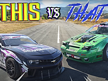 Дрифтовые Chevrolet и Nissan сравнили в дрэг-рейсинге