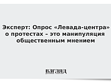 Эксперт: Опрос «Левада-центра»о протестах – это манипуляция общественным мнением