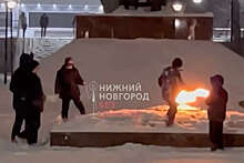 В Нижнем Новгороде дети пытались потушить Вечный огонь снежками и плевками