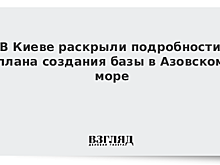На Украине раскрыли подробности о будущей военной базе в Азовском море