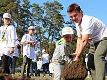 Губернатор Подмосковья вместе с сыном посадил дерево
