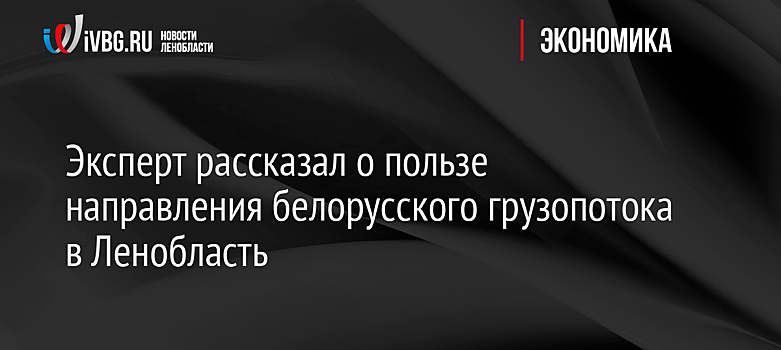 Эксперт рассказал о пользе направления белорусского грузопотока в Ленобласть