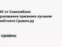 ДМС от Совкомбанк Страхование признано лучшим в рейтинге Сравни.ру