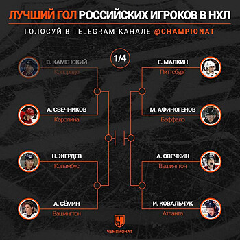 Голы Жердева и Сёмина борются за выход в 1/2 финала баттла за лучший гол в НХЛ