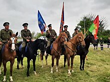 В Зерноградском районе встретили конный переход донских казаков
