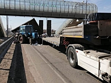 МВД опубликовало кадры с места столкновения трактора с «КамАЗом» под Воронежем