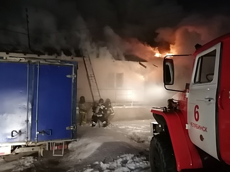 В Челябинске произошел крупный пожар на складе мебели
