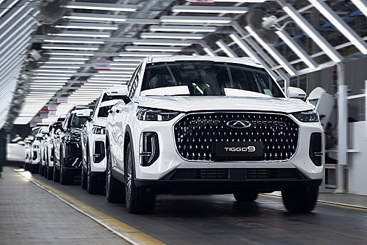 Chery запустила производство нового Tiggo 9 для России. Авто сняли на фото