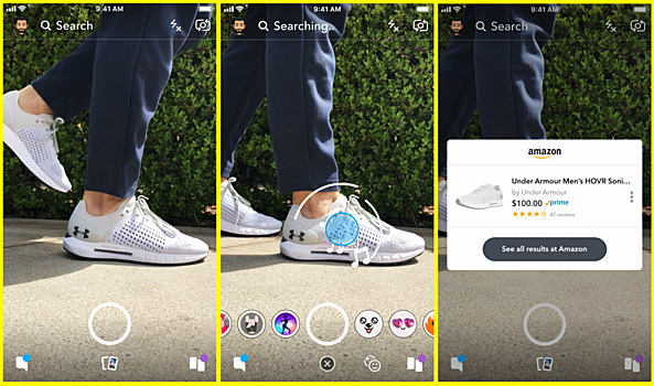 Snapchat и Amazon запустили визуальный поиск товаров по фотографии