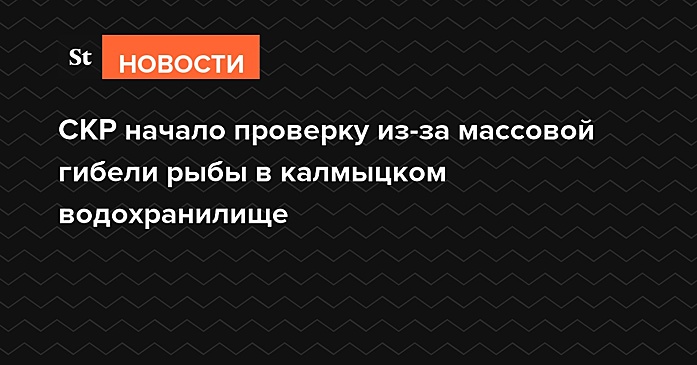 СК начал проверку по факту массовой гибели рыбы в калмыцком водохранилище