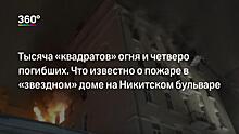 Опубликовано видео из горевшего «дома звезд» в Москве