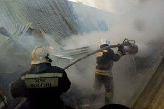 Алтайские спасатели ликвидировали серьезный пожар на предприятии