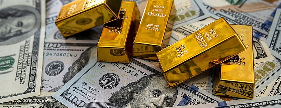 Цена на золото просела до отметки в $1800