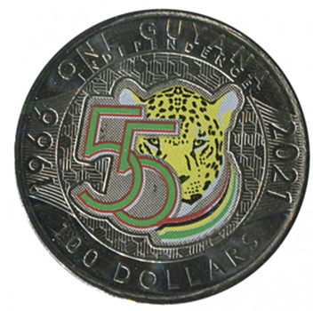 55-летие независимости Гайаны на 100 долларах