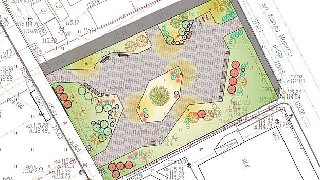 Карманный парк обсутраивают на улице Карла Маркса в Вологде