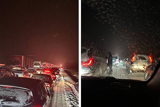 Снегопады в регионах привели к многокилометровым пробкам, лавинам и обрывам ЛЭП