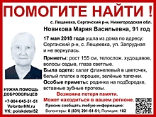 91-летняя Мария Новикова пропала в Нижегородской области
