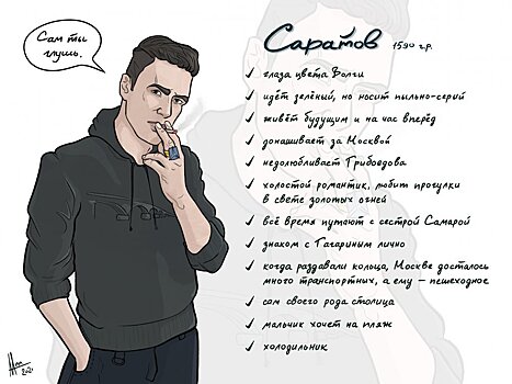 «Сам ты глушь». Иллюстратор представила Саратов в виде человека