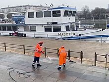 В Москве промыли Новоспасский причал после зимы