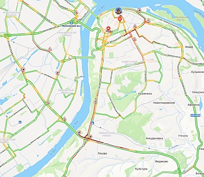 Серьезные пробки образовались в Нижнем Новгороде вечером 29 октября
