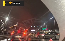 В Новосибирске на Октябрьском мосту столкнулись пять автомобилей