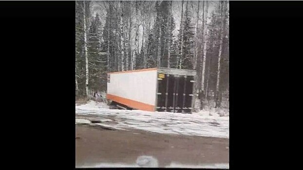 В Кировской области на трассе водитель фуры улетел в кювет и врезался в дерево