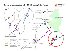 Опубликована карта движения на М-4 &laquo;Дон&raquo; после закрытия выезда в Ростов