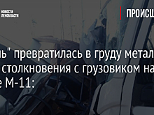 "Газель" превратилась в груду металла после столкновения с грузовиком на трассе М-11