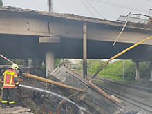 Ремонт моста на 1-м Жилучастке после ДТП и пожара завершили раньше срока