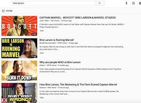 YouTube и Rotten Tomatoes изменили алгоритмы после нападок на «Капитана Марвел» из-за высказываний Бри Ларсон