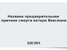 Названа предварительная причина смерти актера Ваксмана