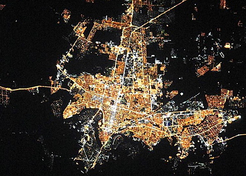 Спутниковые снимки ночных Краснодара и Новороссийска опубликовал Роскосмос
