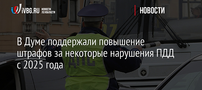 Комитет ГД одобрил увеличение штрафов за ряд нарушений ПДД