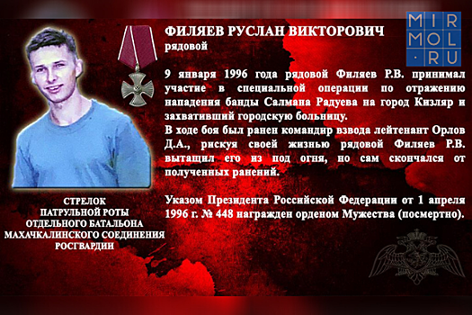 Имя героически погибшего военнослужащего навечно внесено в списки личного состава махачкалинского соединения Росгвардии