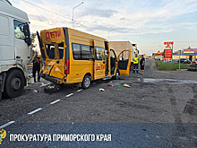 В Приморье в ДТП с большегрузами пострадали шестеро детей