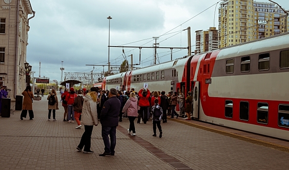 Сотни туристов прибыли в Волгоград на двухэтажном поезде-отеле