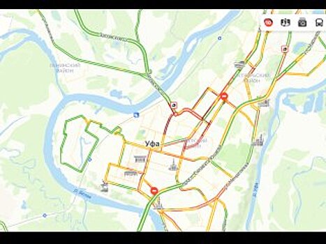 Уфа снова встала в 10-балльных пробках