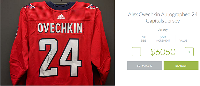 Свитер Овечкина с номером Брайанта продают за $ 6 тыс.