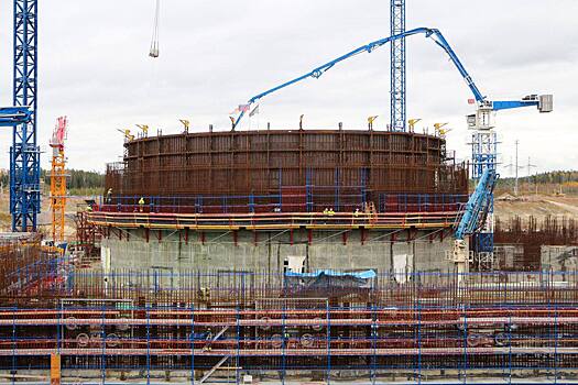 На Ленинградской АЭС-2 начали строить защитную оболочку третьего энергоблока