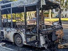 В Чебоксарах загорелся автобус с пассажирами