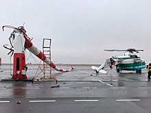 Появились фото с места инцидента с вертолетом в аэропорту Волгограда