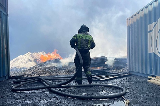 Крупный пожар потушили в грузовом терминале Новороссийска